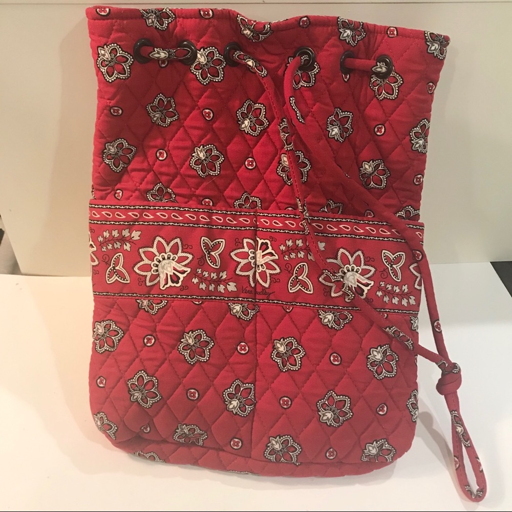 Vera Bradley Red Bandana Drawstring Backpack